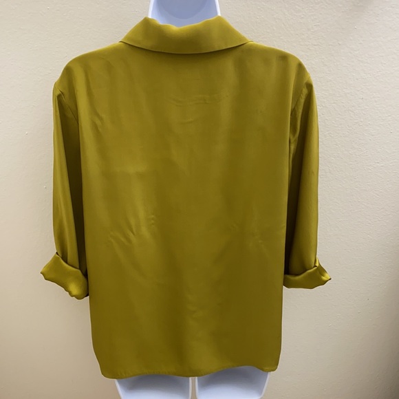 Citron Silk Lime Button Down Shirt M - Picture 5 of 6